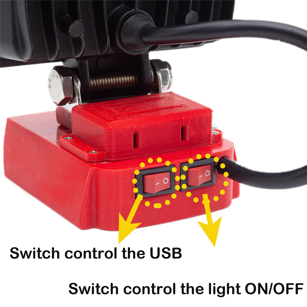 Wireless LED Work Light For Milwaukee M18 18V Battery With USB Low Voltage Protection 110 Degree Swivel Head For Outdoor Camping