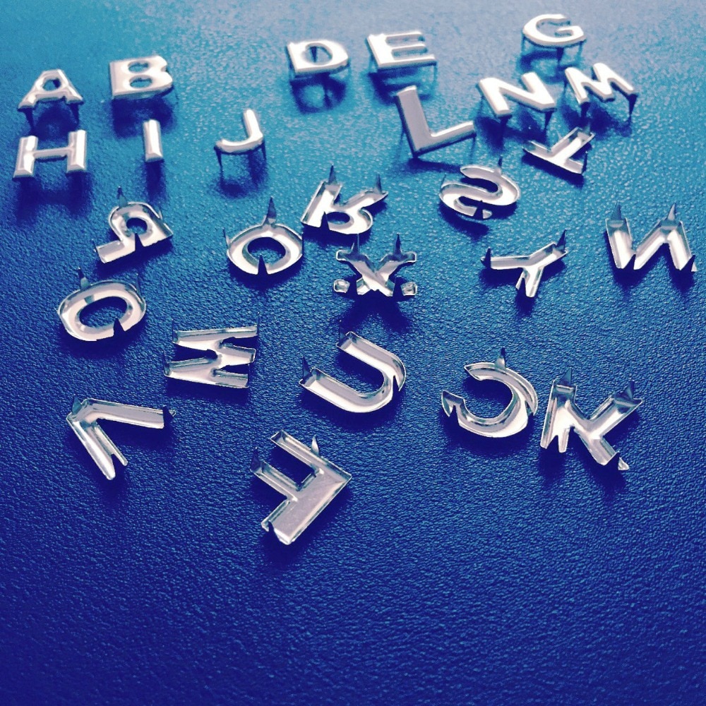 Letter Track Rivets 100pcs Silver Letter Press Studs A to Z Alphabet R... – Grandado
