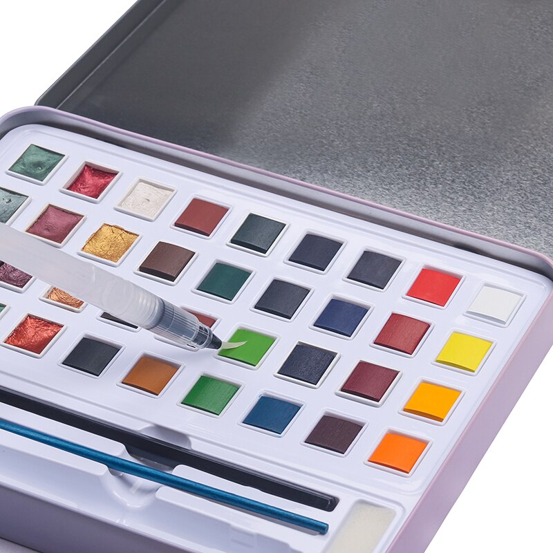 48 Kleuren Solid Aquarel Set Basic Neone Glitter Aquarel Verf Voor Tekenen Art Verf Levert