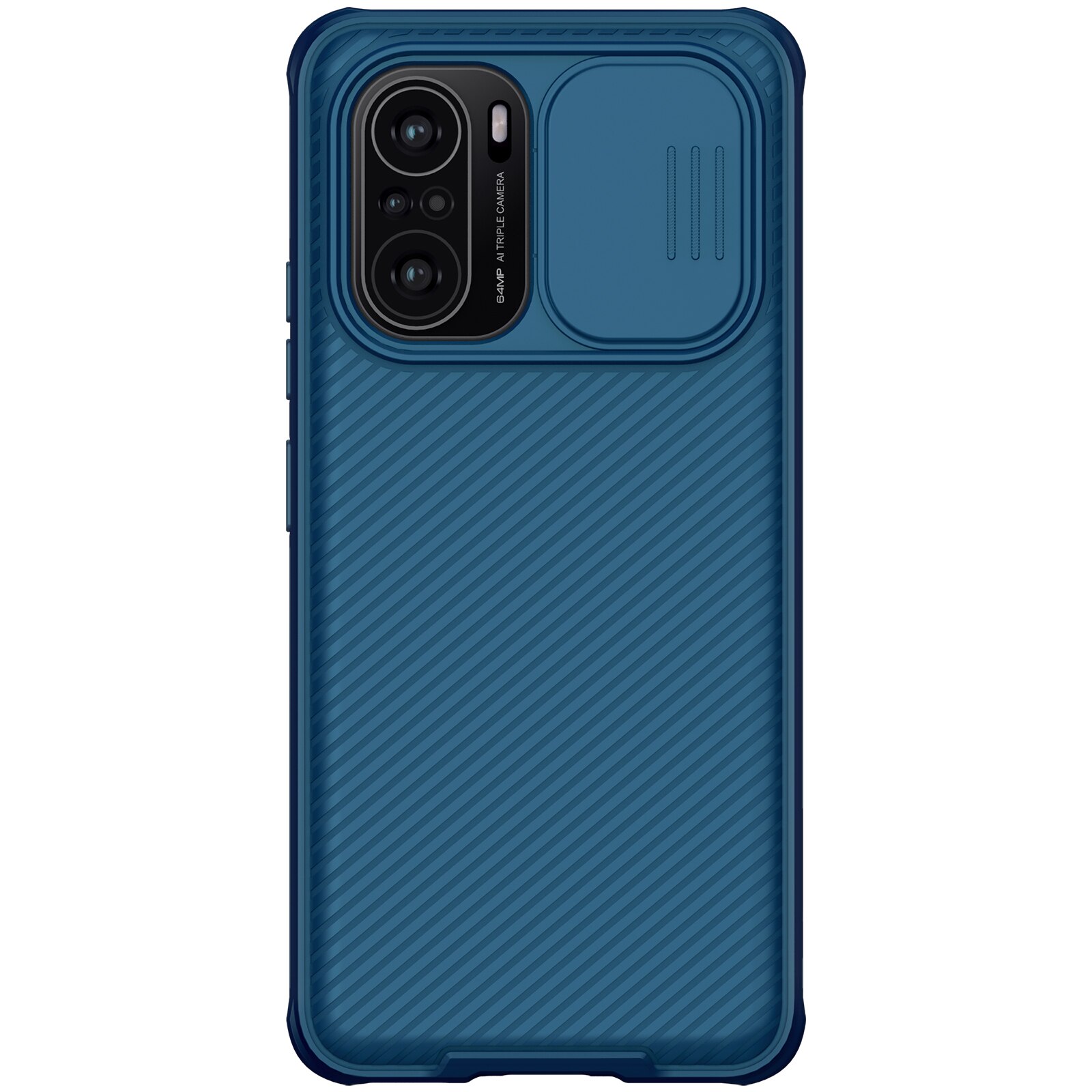 NILLKIN-funda POCO F3 para Xiaomi POCO F3, cubierta Super esmerilada, carcasa trasera dura para PC: Camshield Blue