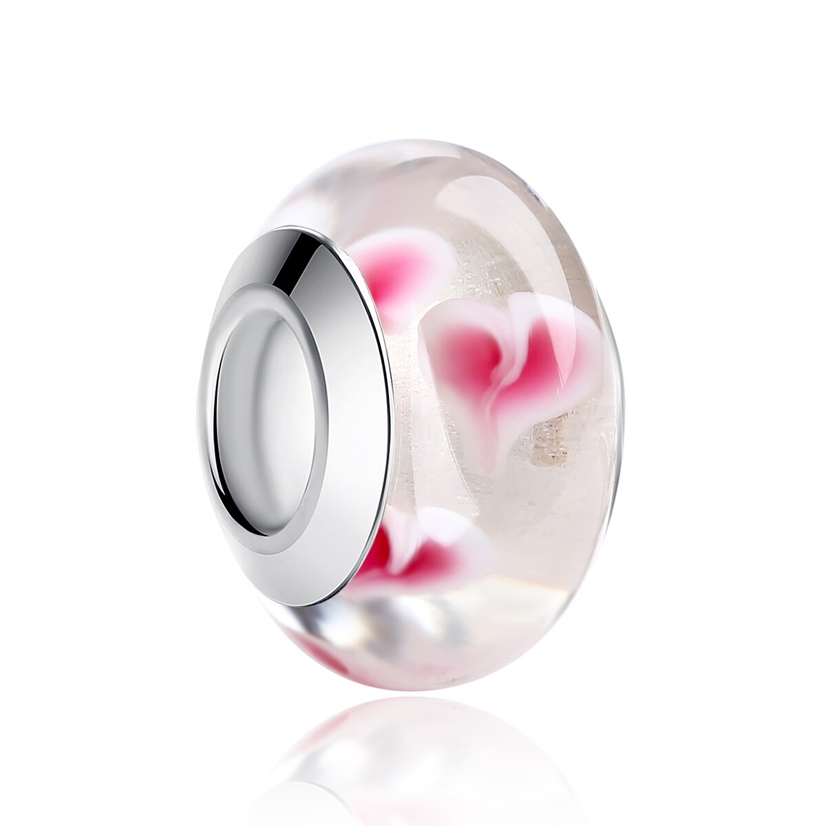 Silber Farbe Schwarz Europäischen Murano Glas Perlen fit Charme Armbänder Armreifen für Frauen Perlen 925 Silber Schmuck Perles: WEU6351