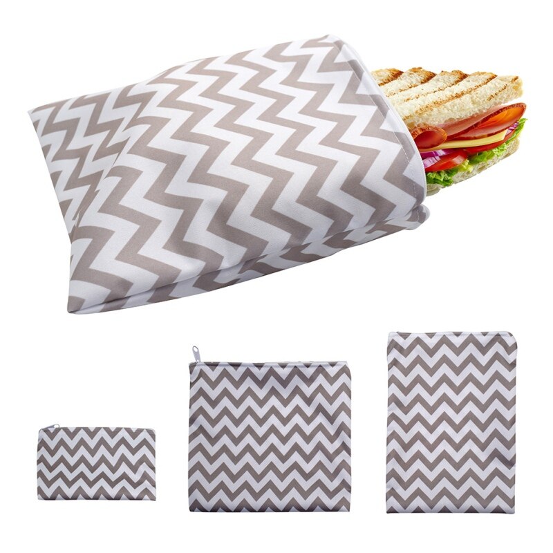 3PCS Reusable Snack Bags Sandwich Bread Food Storage Bags Heating Pastry Tools For Camping Travel Hiking Waterproof Lunch Bag