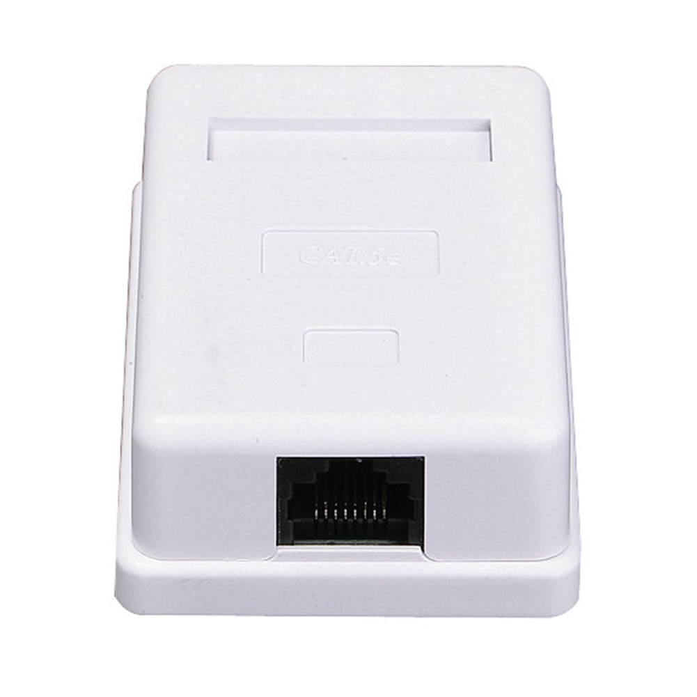 RJ45, sin blindaje, conectores de red de unión de módulo de información, caja Ethernet blanca, Cable de extensión de escritorio de un solo puerto