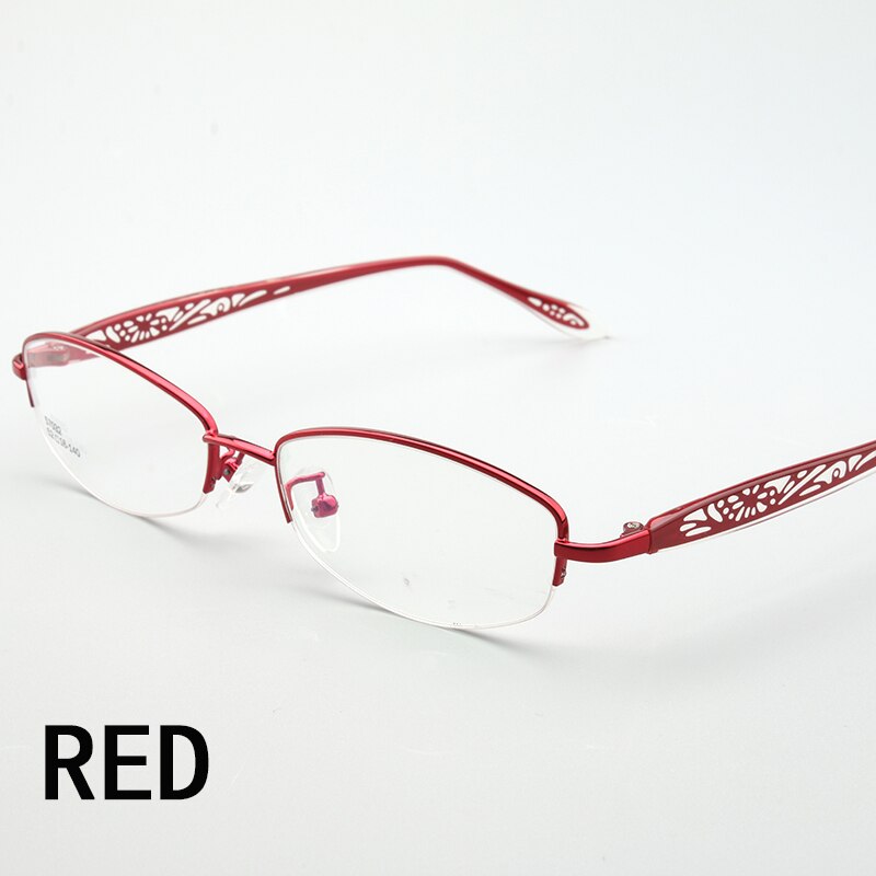 arrived alloy women's half rimless eyeglasses ... – Grandado