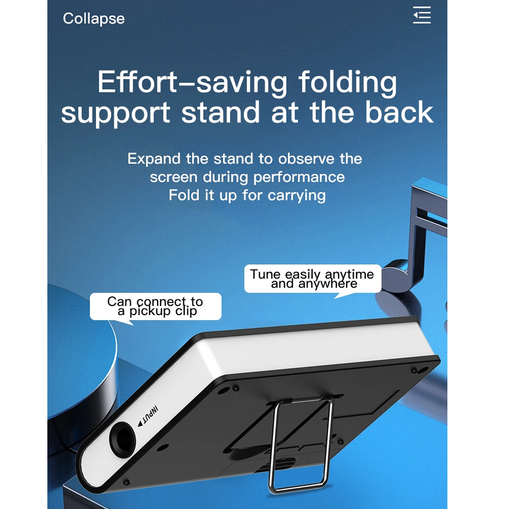 Aroma AMT-560 afinador de guitarra eléctrica y metrónomo micrófono incorporado con Cable de pastilla 6,3mm para guitarra cromática bajo violín ukelele