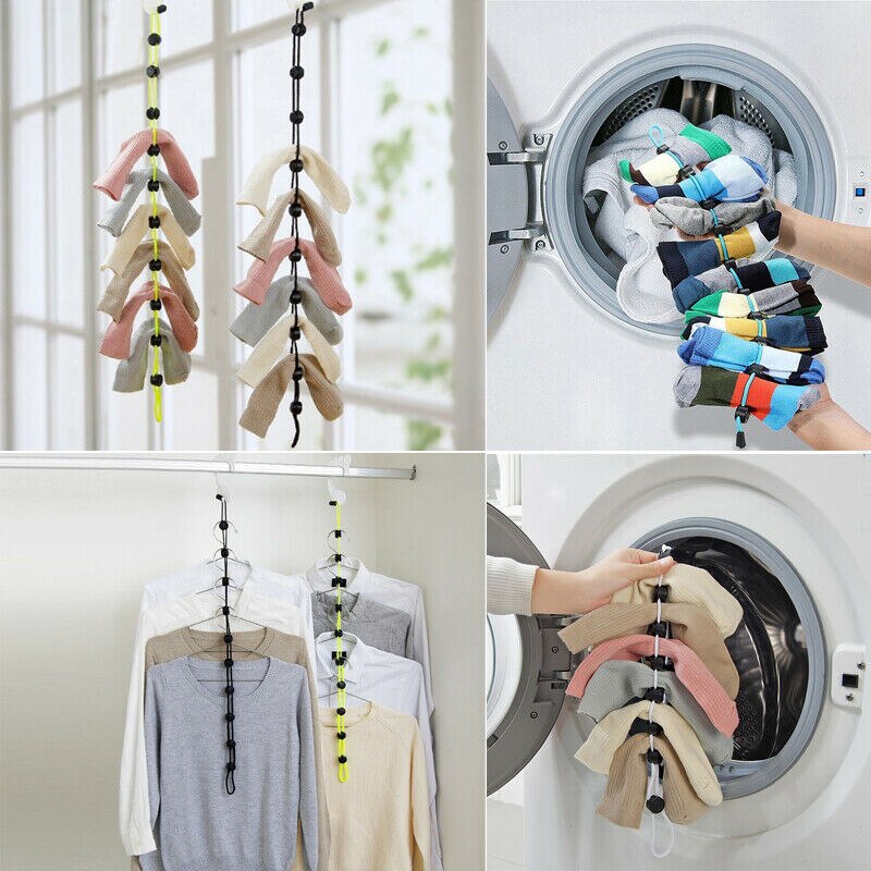 Corde de suspension pour chaussettes de maison, filet de panier de vêtements multifonctionnel
