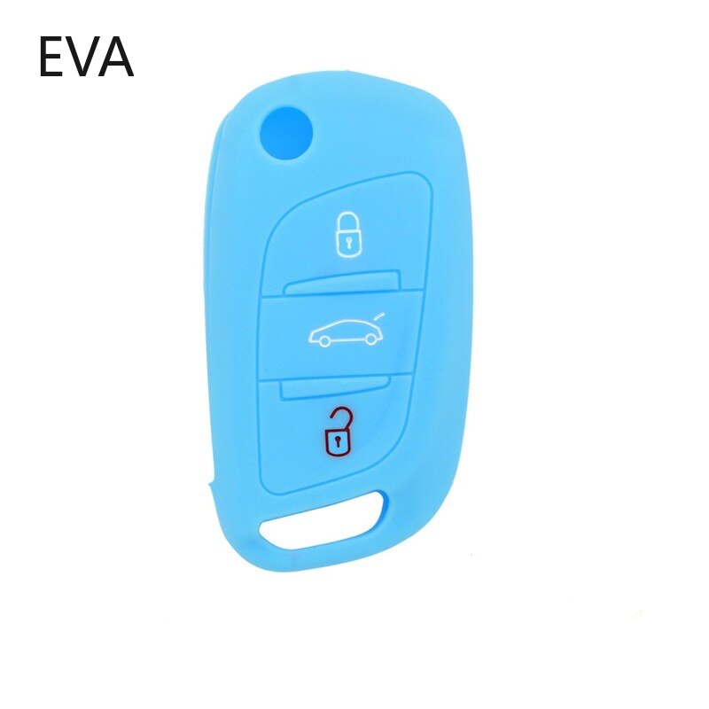 Silikone autokasse cover fob sæt til citroen  c3 c4 picasso  c5 x7 til peugeot 407 308 3008 5008 408 holder auto shell tilbehør