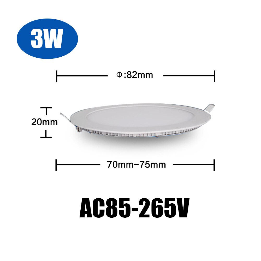 Led-paneel Licht Ultradunne Ronde LED Downlight 3W 6W 9W 12W 15W 18W 24W Led Plafond Verzonken Raster Lamp Natuur Verlichting 110V 220V: WHITE / 4w