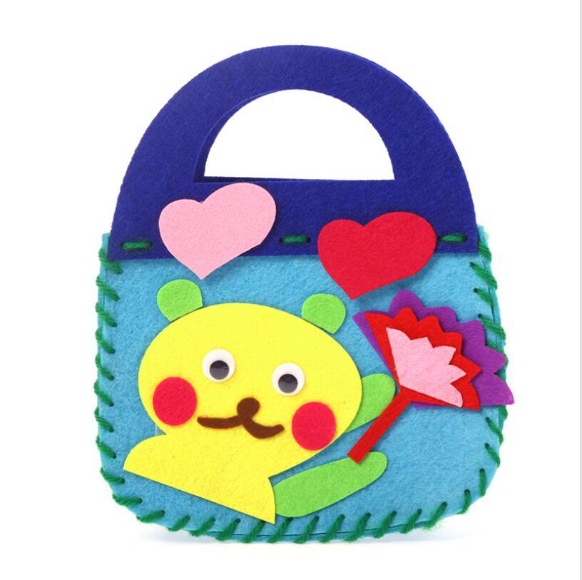 1pc kunst und handwerk für kinder Nicht-woven DIY tasche material handmade paket manuelle DIY kindergarten kinder kunst klasse kinder handwerk: E
