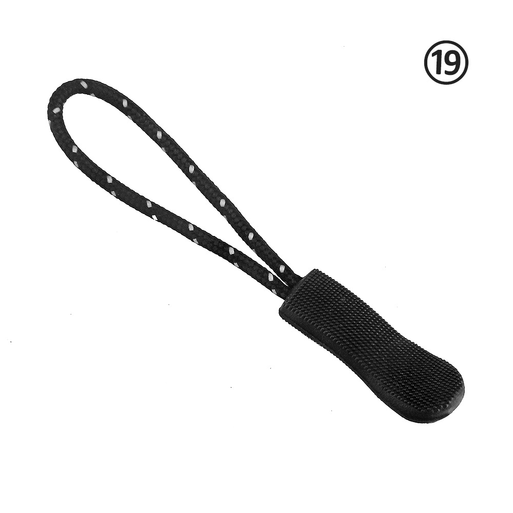 25 PC Rits Pull Puller End Fit Touw Reistas Koffer Kleding Rugzak Touw Tag Fixer Zip Cord Tab Vervanging rits Slider: Black and white rope