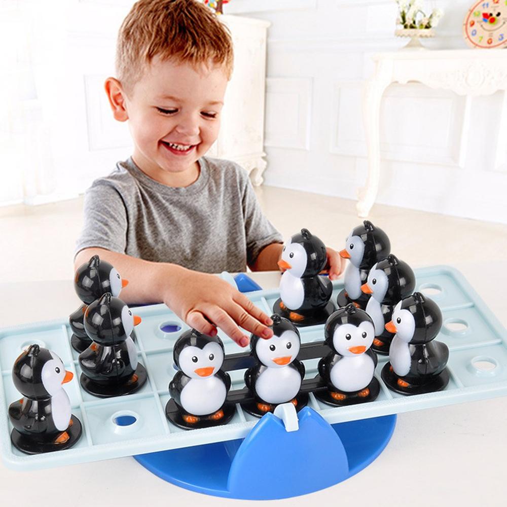 Little Penguin Seesaw Toy Exercise Balance Puzzle Game Portable Indoor Swing Children Early Education Toys Board Game