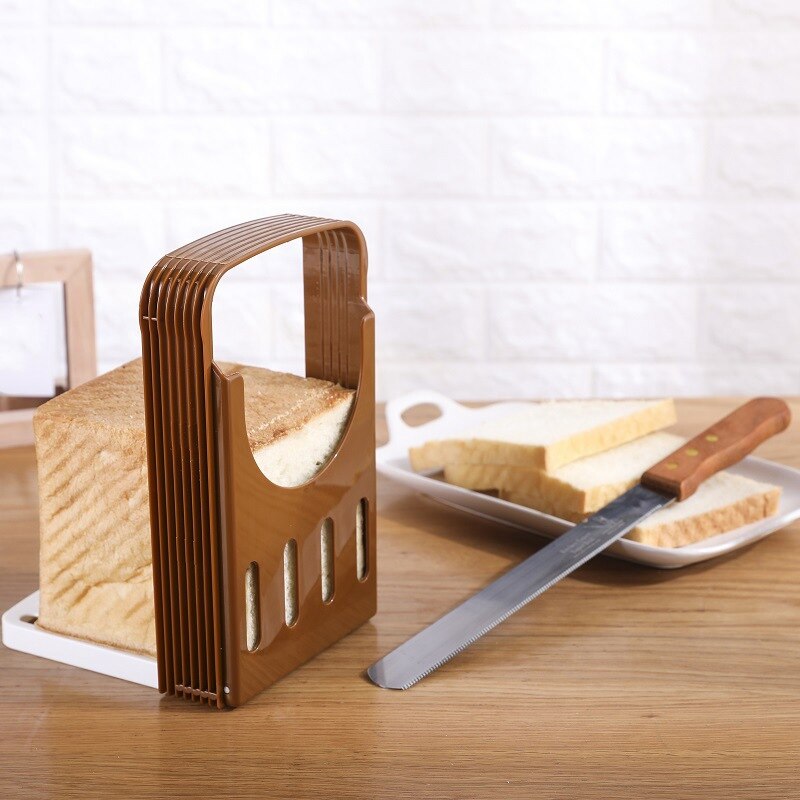 2PCS Bread Slicer Bread Machine Toast Bagel Loaf Sandwich Slicer Cutter Foldable and Adjustable Home Kitchen Accessories