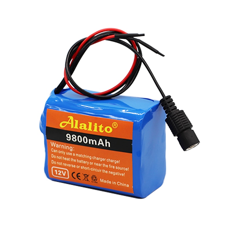 Originele 12V 9.8Ah 9800Mah 18650 Oplaadbare Batterijen 12V Met Bms Lithium Batterij Bescherming Boord + 12.6V 1A Charger