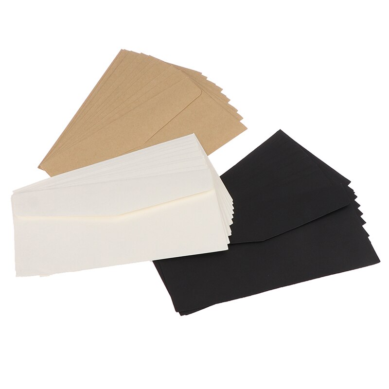 10 stuks klassieke blanco mini-papieren enveloppen met venster, envelop voor huwelijksuitnodiging