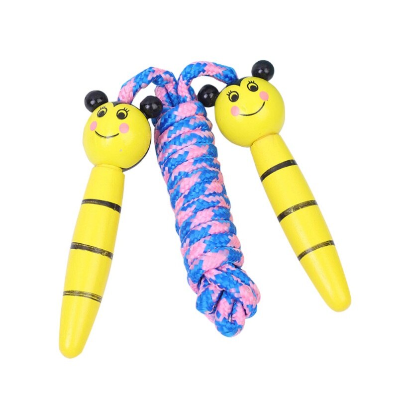 Nuevos juguetes para niños, animales de caricatura de madera, asa para saltar la cuerda, estudiantes de guardería, cuerda de ejercicio, cuerda de salto para Fitness: Y