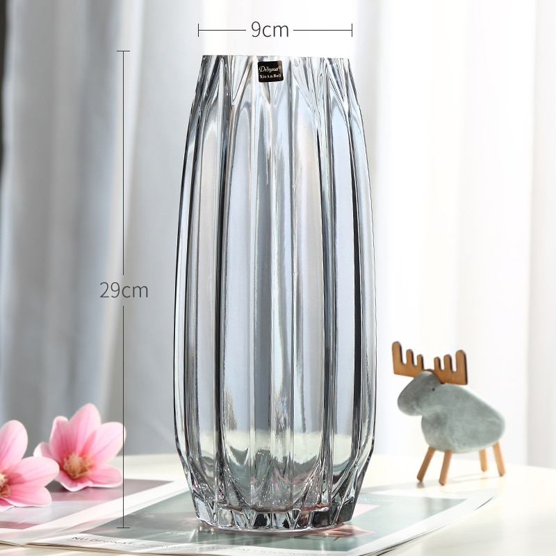 Stor glasflaska transparent färg hydroponisk vas vardagsrum blomdekoration heminredning tillbehör modern: Grå l
