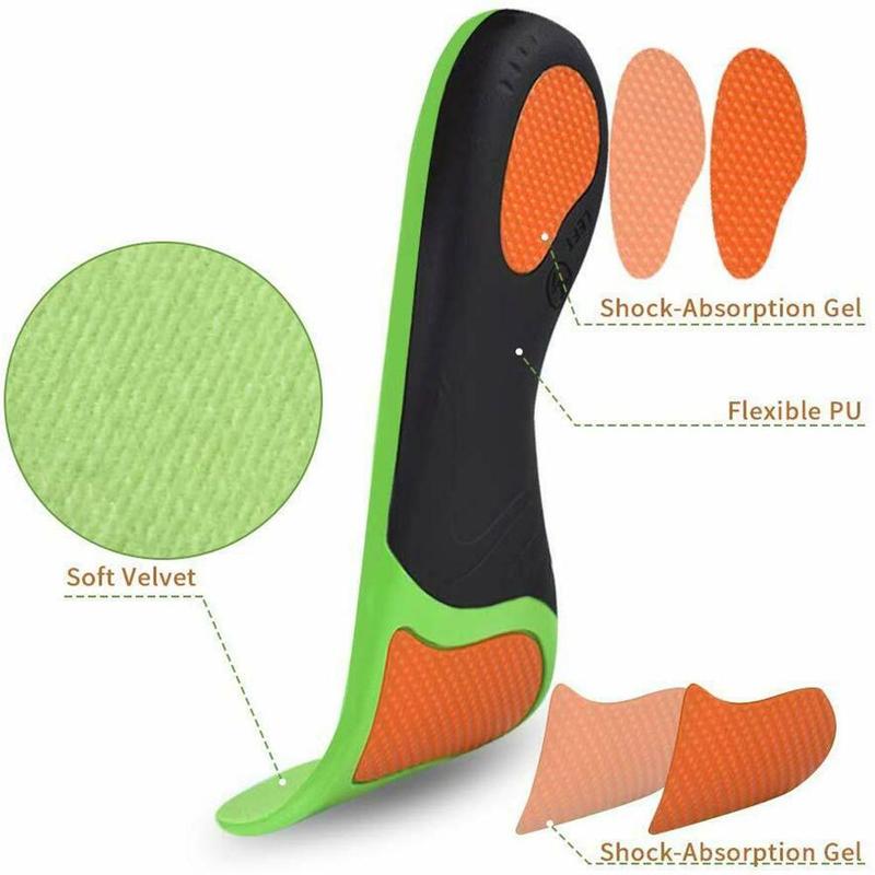 Shock-absorbing Massage High Arch Support Arch Orthotic Sports Mat Spurs For Heel Foot Adult Insoles Pain Inserts Cushion J3O0