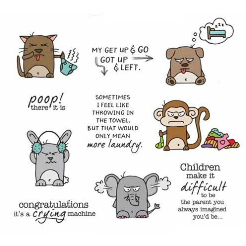 Vuxna djur klara stämplar med metallskärningsverktyg för gör-det-själv scrapbooking papperskort silikon genomskinlig stämpel