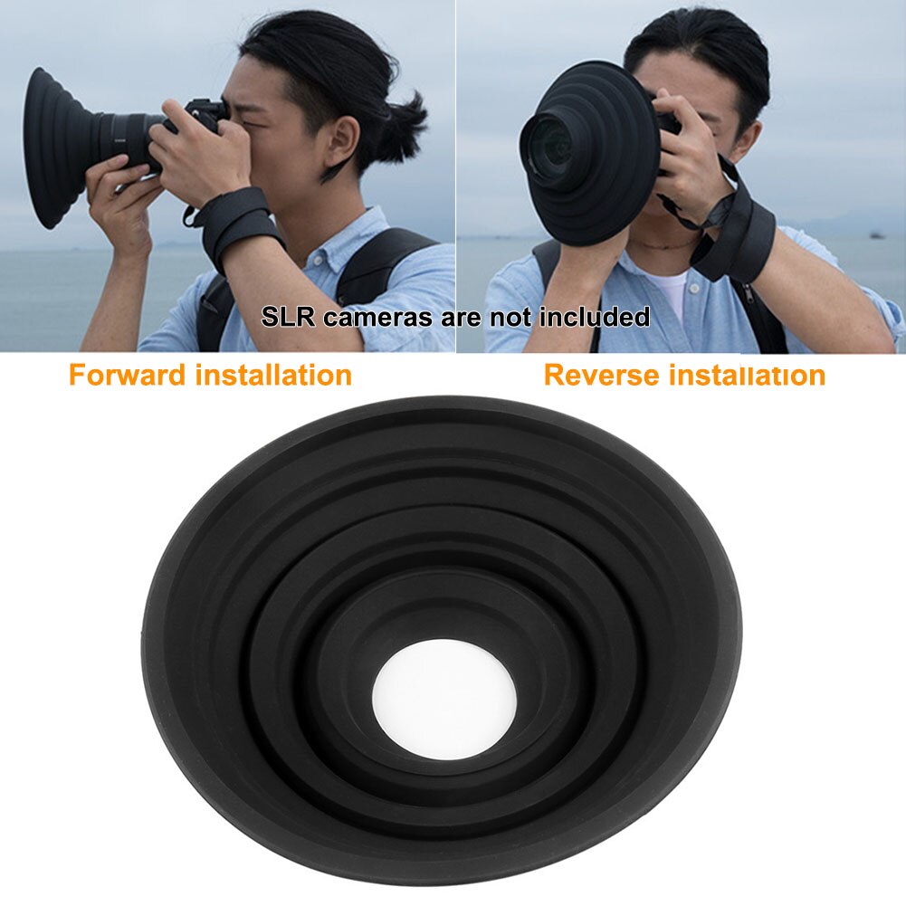 Rimovibile Reversibile Filtro di Protezione Fotografia A Sgancio Rapido cap Ombra Pieghevole Portatile facile Da Installare Paraluce per Obiettivi Fotografici