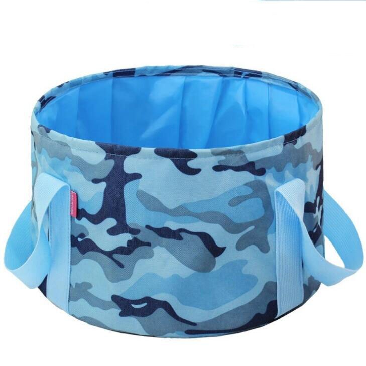 15L Tragbare draussen Reise Faltbare Falten Camping Waschbecken Eimer Schüssel Waschbecken Waschen Camping Wasser Eimer Reise Verwenden Becken: Blau