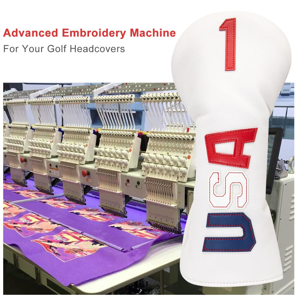 Golf Club Driver Headcover USA Amarica Golf Driver Wood Cover Leather Headcovers