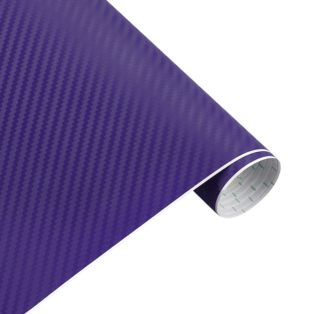 Film vinyle 3D en Fiber de carbone de 50cm de large, autocollants de voiture 3M, étanche, bricolage, véhicule automobile, moto, style de voiture, rouleau d'enveloppe, accessoires: L / Violet