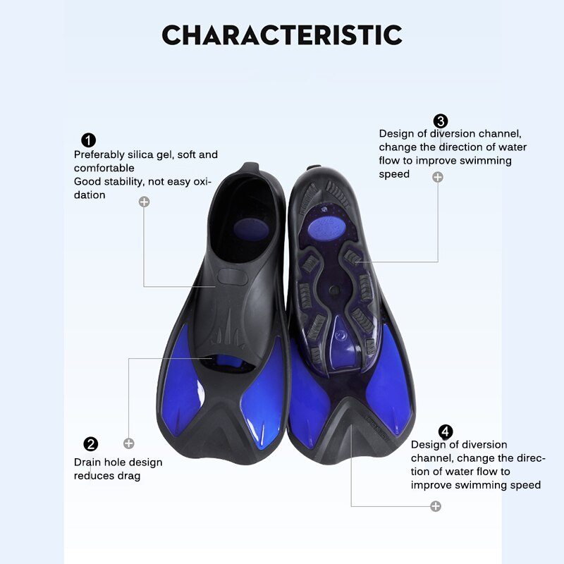 Comfort Snorkeling Swimming Fins Flexible Diving Fins Submersible Fins For Children Adults Water Sports Equipment