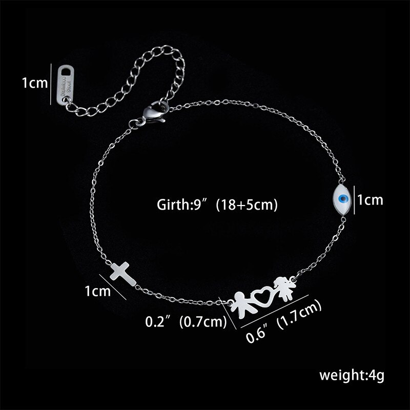 1 PC acier inoxydable Bracelets garçon & fille amant Parents couleur argent coeur blanc estampage étiquettes famille bijoux 18cm de long