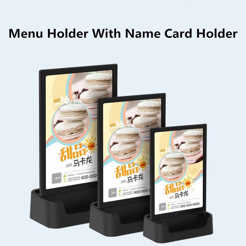 A4 T Shape Table Top Sign Holder 8.5 x 11 Display Stand Restaurants Menu Paper Card Holder Ad Frame