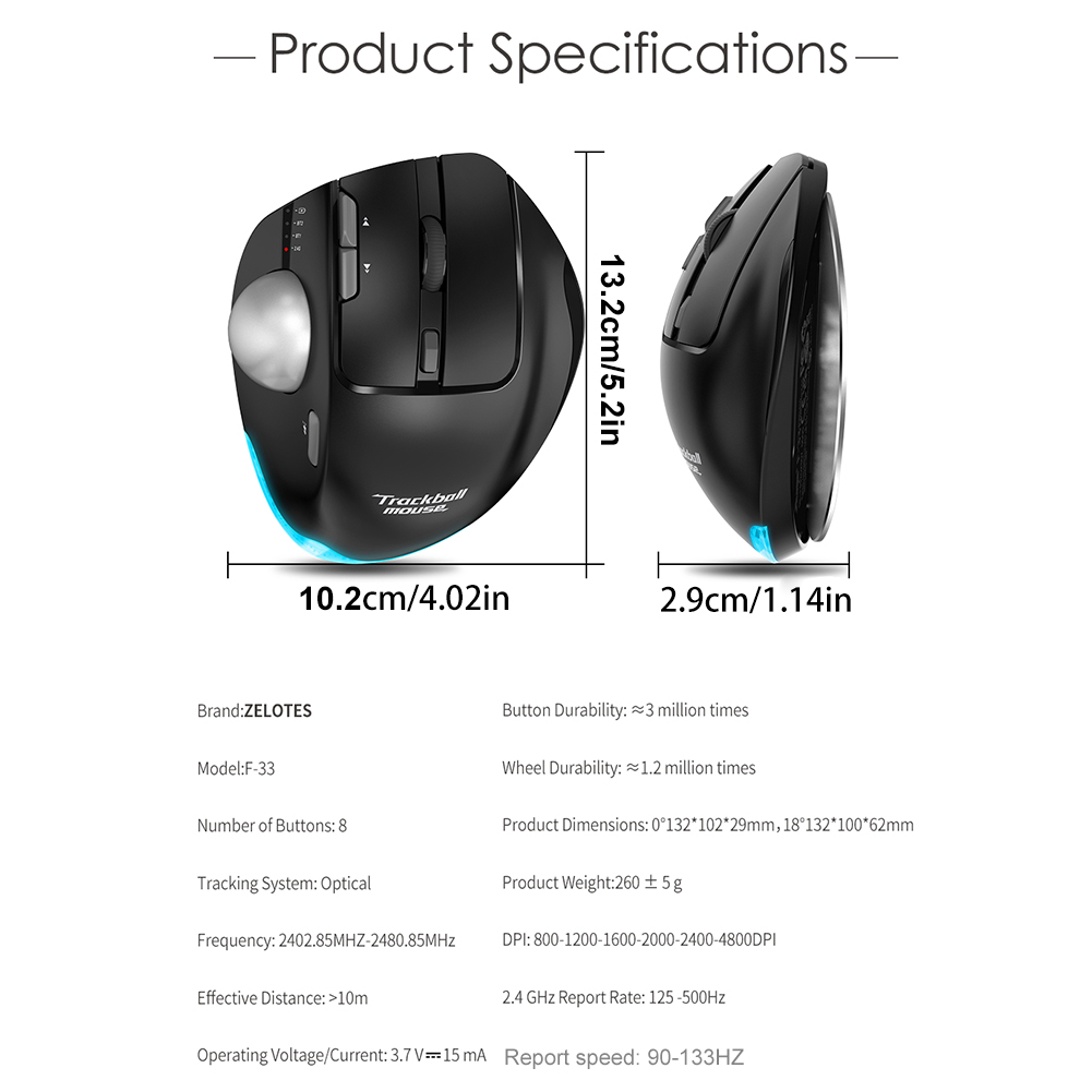 Vertical Gaming Mouse 8 Buttons Ergonomic Gamer Mice 4800DPI 5 Level DPI Adjustable for PC Computer Accessories