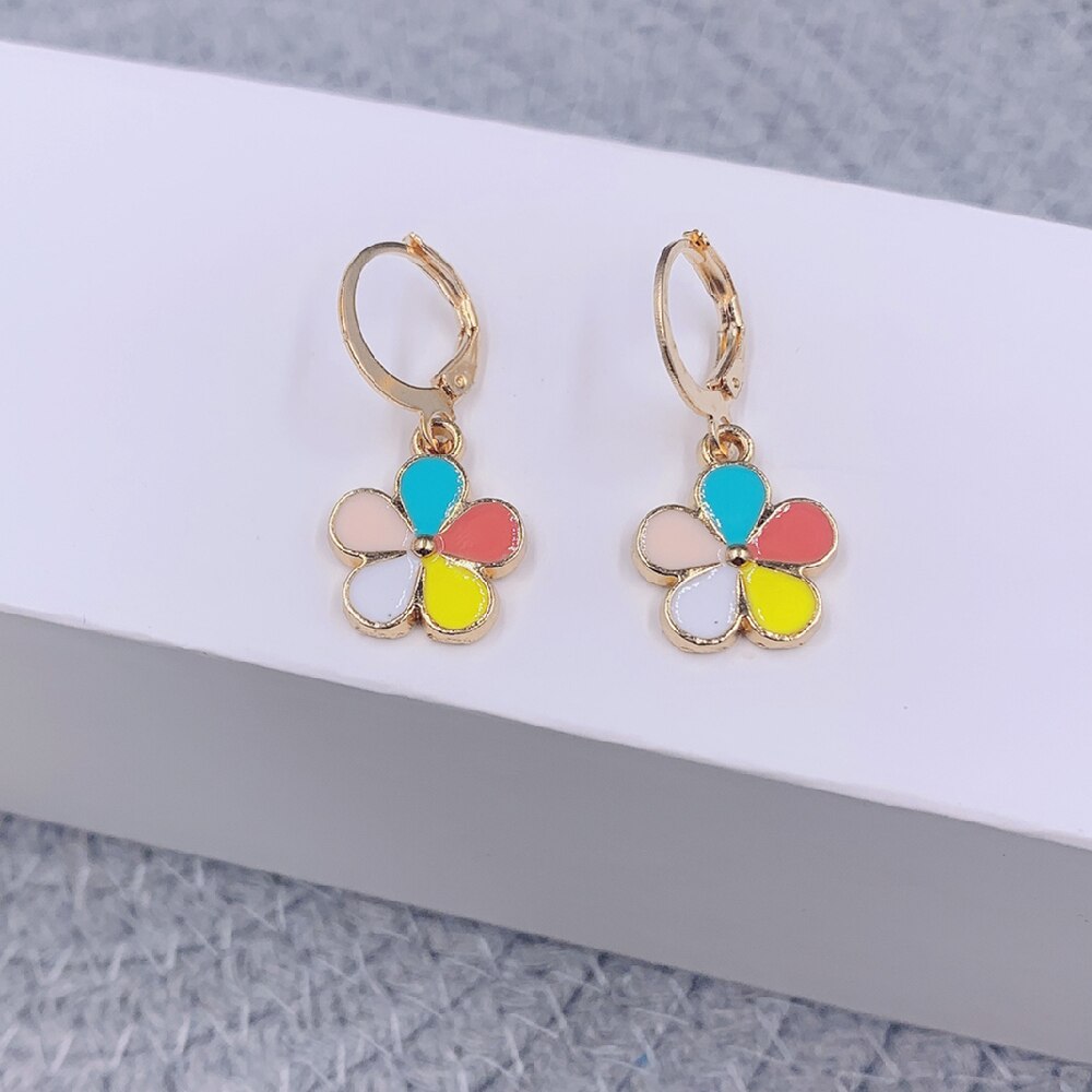 Pendientes colgantes coloridos de flores para mujer, joyería de para boda