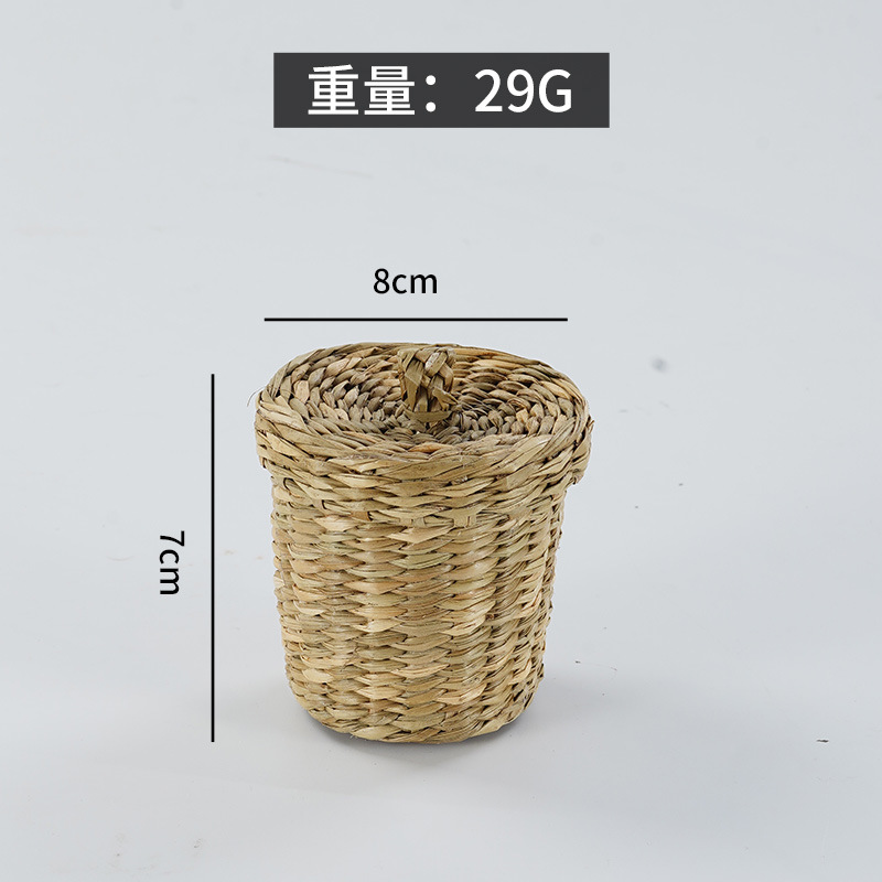 Japanese Sashimi Decoration Mini Basket Seafood Decoration Props Barbecue Plate Bamboo Basket Decoration: green