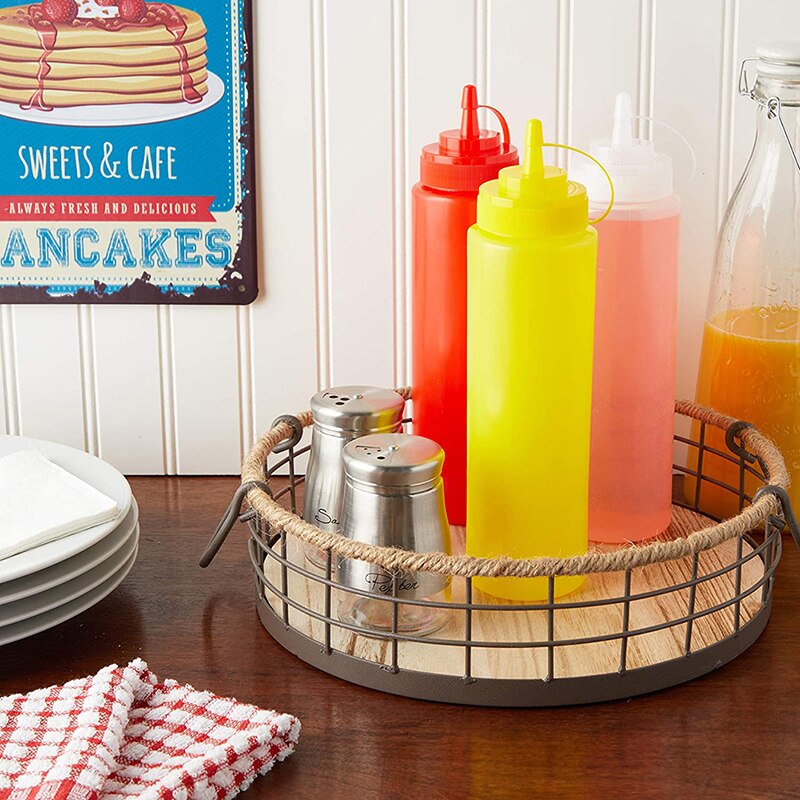 Plastic Squeeze Squirt Condiment Bottles with Cap Leak Proof Refillable Condiment Container for Kitchen Ketchup Mustard Sauces