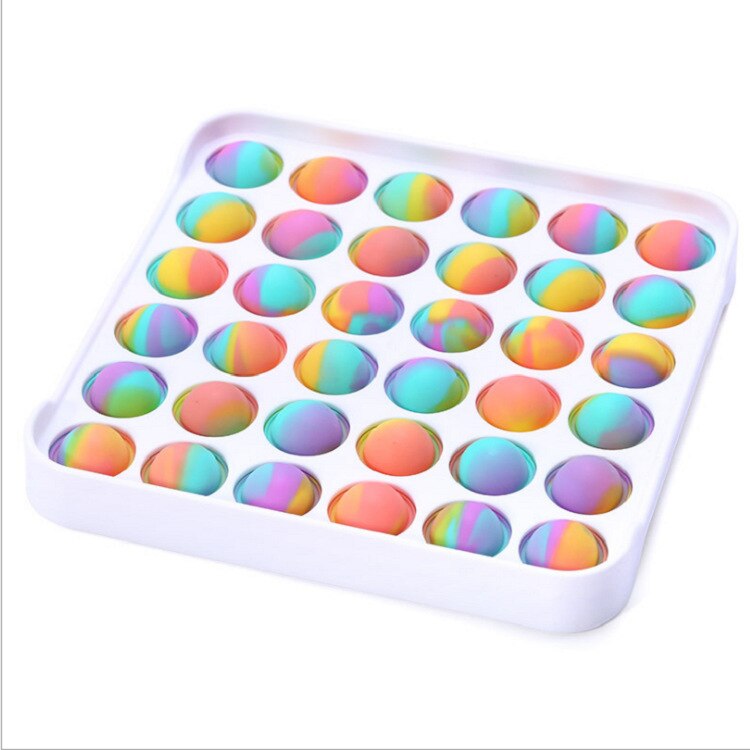 Colorful Fidget Push Pops Bubble Sensory Squishy Stress Reliever Autism Needs Anti-Stress Pop-It Rainbow Adult Children Toys: 11