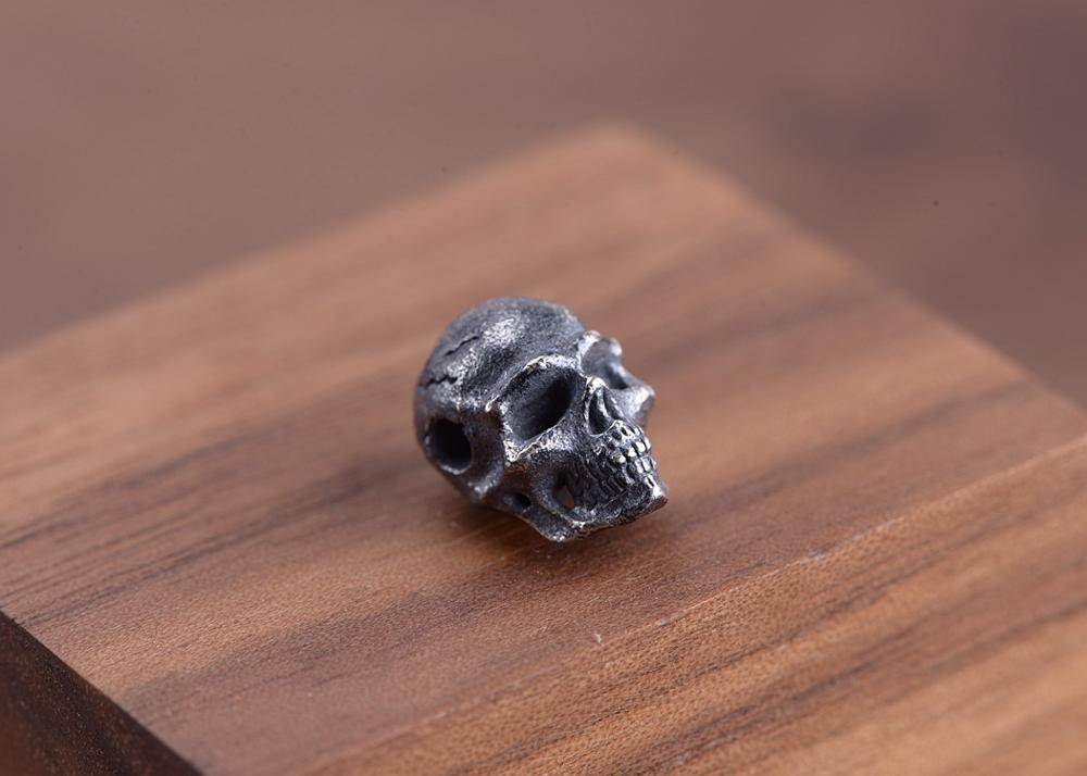 925 Sterling Silver Thai Men's Women SKull oxidized charm pendant DIY accessory A3195