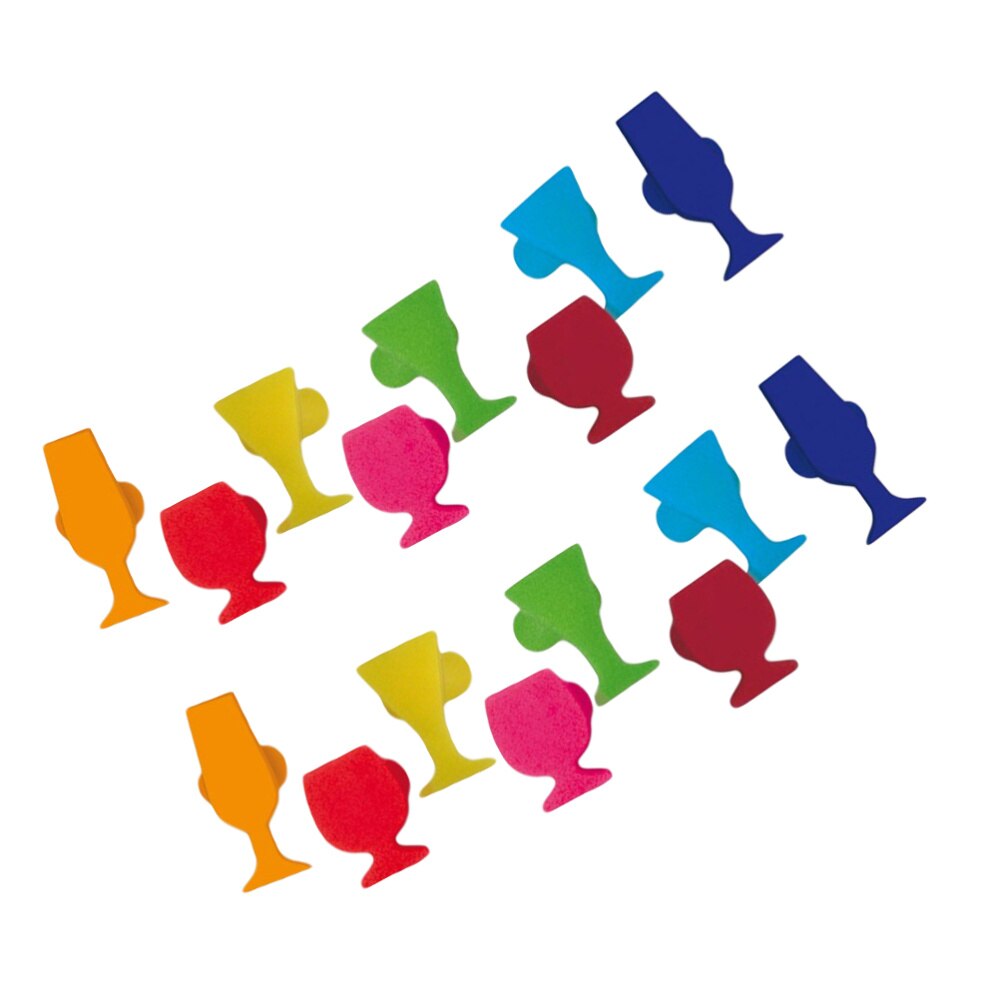 16pcs Glass Marker Silicone Simple Drink Marker Glass Identifier Festival Supplies for Parties Dinners: Default Title