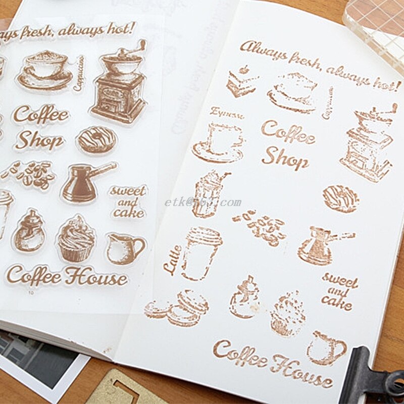 Søtt gjennomsiktig, klart silikonstempel til innredning av scrapbooking-fotoalbum