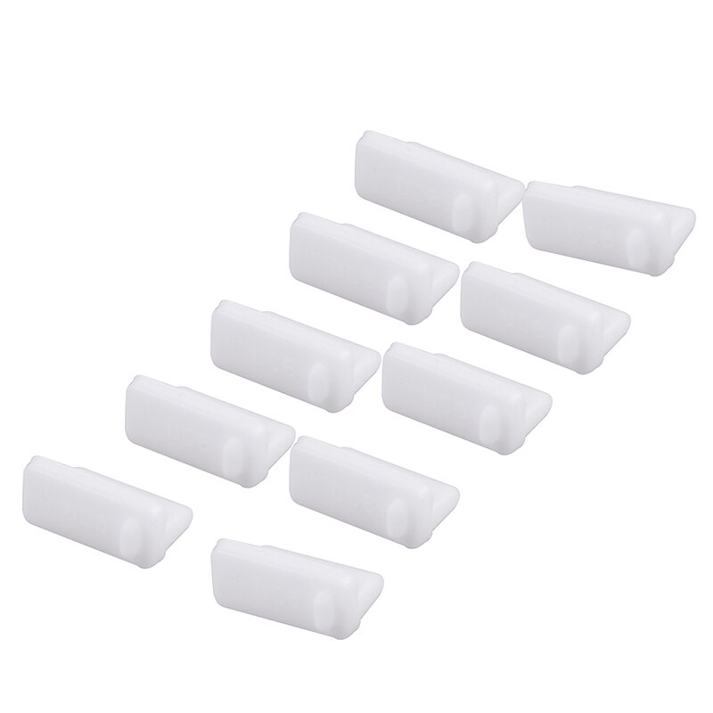 10Pcs Universele Usb Silicone Anti Dust Plug RJ45 Interface Stofdicht Poort Cover Stopper Voor Laptop Pc: WHITE