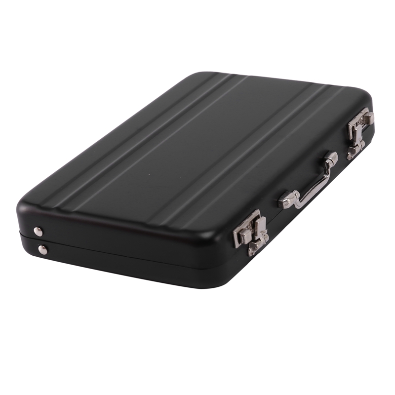 Aluminum Password Box Card Case Mini Suitcase Password Briefcase Black