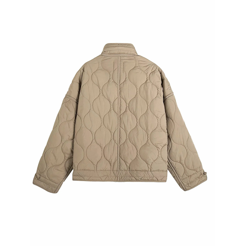Jaqueta feminina casaco de inverno cáqui jaqueta feminina manga longa outwear sólido com zíper casaco streetwear casaco quente senhoras jaqueta preta