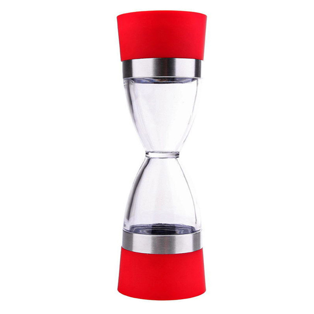 2 in 1 dobbel salt pepper mølle sesam krydder kvern shaker kjøkken matlaging verktøy keramisk akryl enkel å rengjøre multi-purpose bærbar: Rød