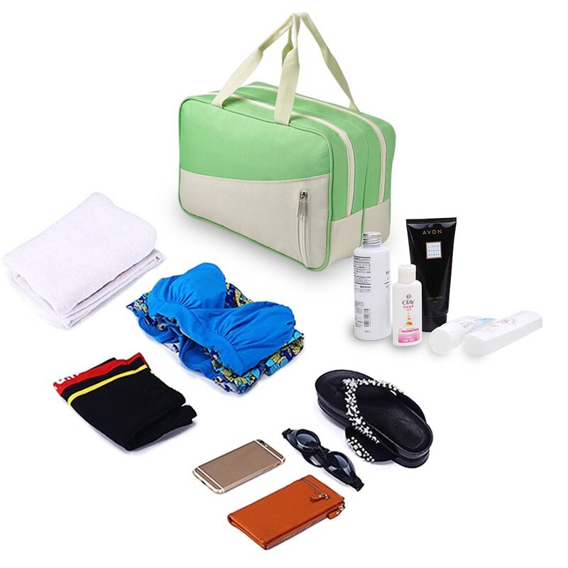 Frau Große Kapazität Wasserdichte Organizer reisetasche Tragbare Strand Dry Und Wet Separator dame Kosmetik Taschen 66