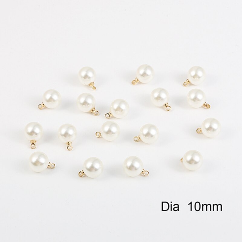 10 Uds. Blanco marfil ABS perlas encanto perno prisionero pendientes Back Stoppers oído Post tuercas enchufar para fabricación de joyería DIY base de aretes: Ivory 10mm Hole1.5mm