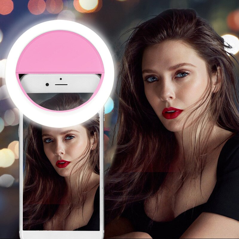 LED Selfie Ring Light Fill Light 36 LED carica USB portatile flash per telefoni cellulari lente lampade luminose Clip per iPhone Xiaomi