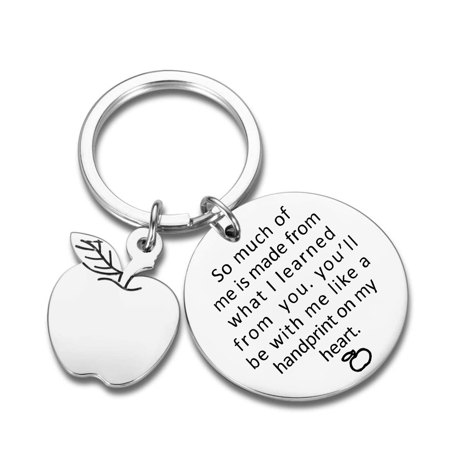 Laurea con souvenir ringraziamento festa degli insegnanti ciondolo mela in acciaio inossidabile portachiavi regalo artigianale: K615 mela