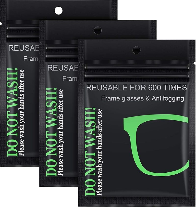 12Pcs Reusable Anti-Fog Wipes Glasses Pre-moistened Antifog Lens Cloth Defogger Eyeglass Wipe Prevent Fogging for Glasses 1-12pc: Anti-Fog Wipes-3PCS