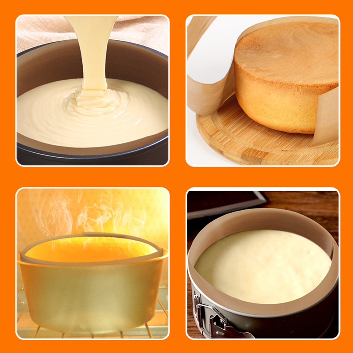 Non stick cake tin liner easy to release sheet for 5 to 8 inch cake molds food grade reusable 1000 times