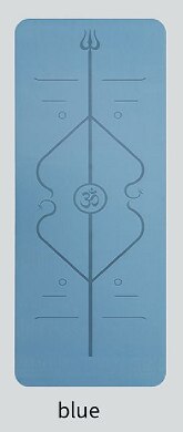 Lezyan Yoga Double Layer Non-Slip Mat Yoga Exercise Pad With Position Line For Fitness and Pilates Спортивный Гимнастический Тан: Blue