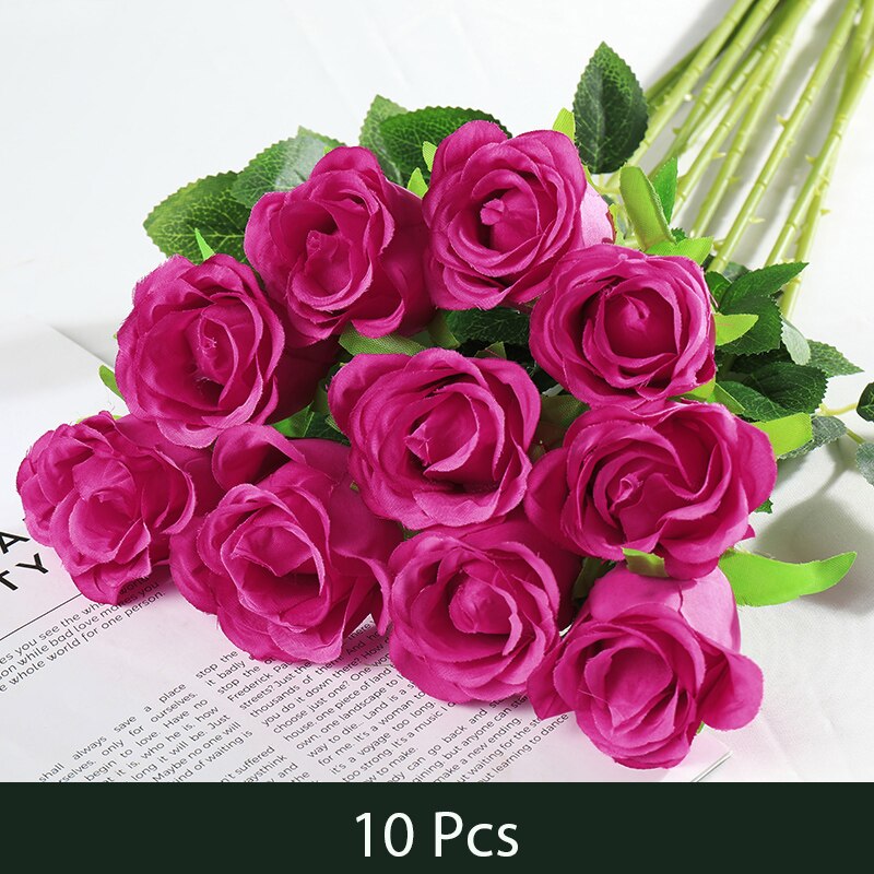 10 Pcs Rose Artificielle Flower Silk Rose Flower 50cm High Wedding Flowers Decoration Luxury Home Decor Valentine Day: SMTMG005