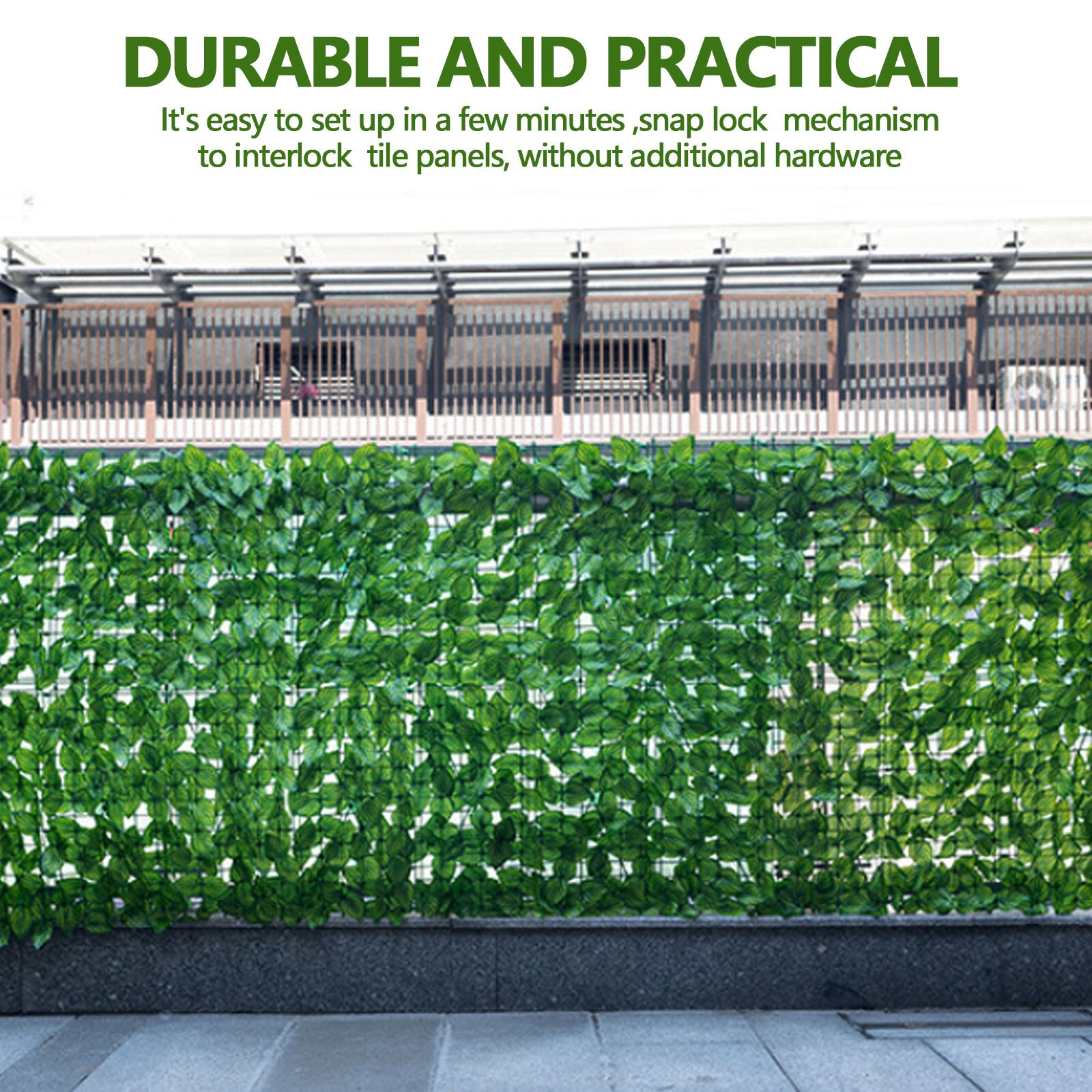 Privacy Fence Screen, Artificial Leaf Hedges Fence Wall Panel Screen Decoration for Home Garden Backyard Decor 20x118in